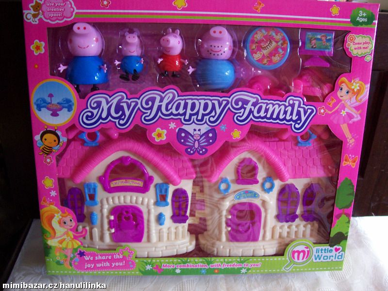 Pepa Pig - velká sada růžový a modrý domeček!