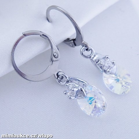 Krásné náušnice Swarovski oválky Crystal