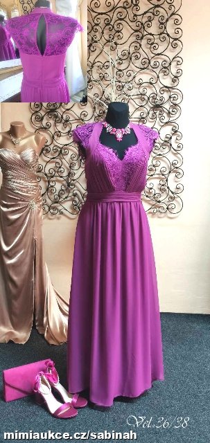 SPOLEČENSKÉ MALINOVÉ ŠATY vel.36
