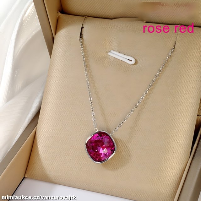 KRÁSNÝ ŘETÍZEK S PŘÍVĚŠKEM - CHIRURGICKÁ OCEL