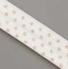 PRUŽENKA - Smetanová se zlatými puntíky-15mm